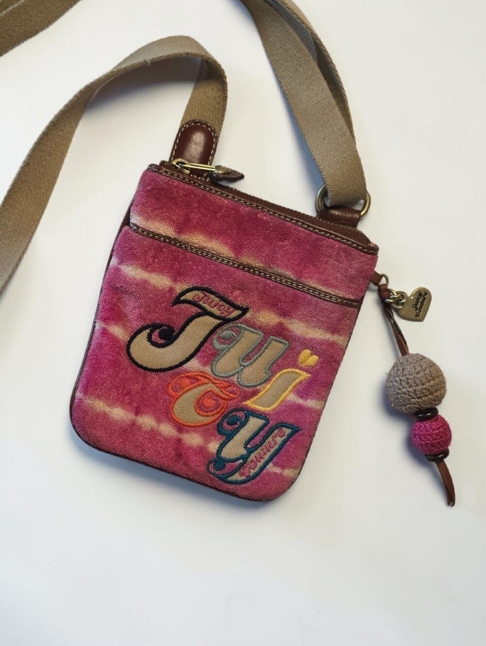 Vintage Y2K Juicy Couture Crossbody Mini Bag 6" X 7" Purse 2000s